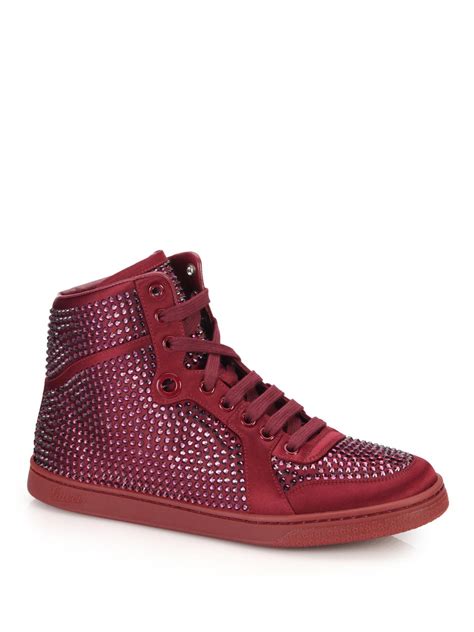 gucci t crystal sneakers|Gucci crystal studded sneakers.